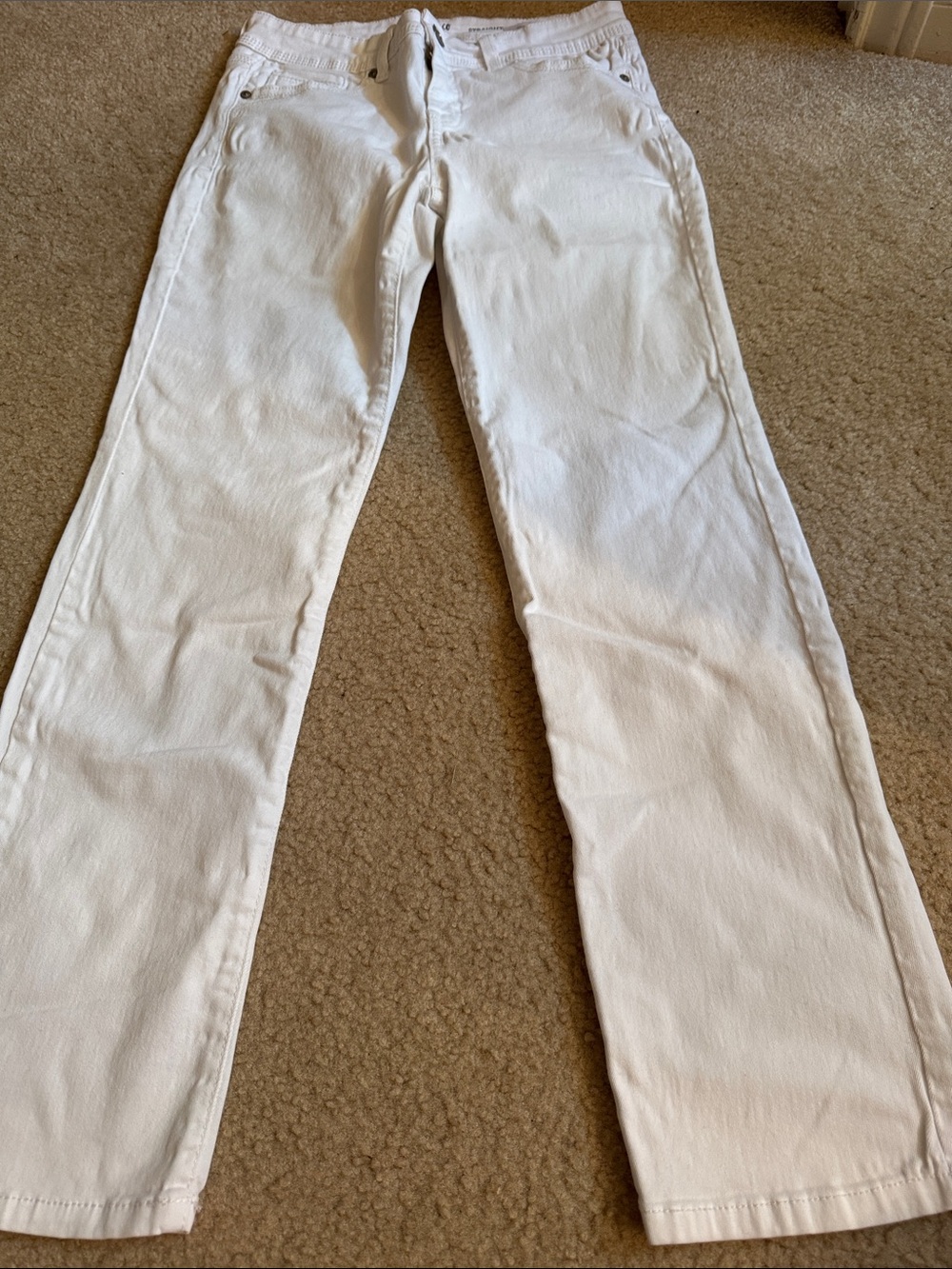 PETITES- White Straight-Leg Jeans - Size 8P